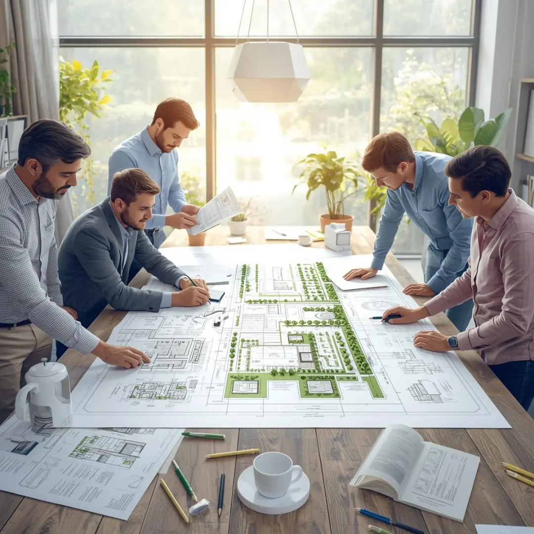 team som arbeider med plantedesign